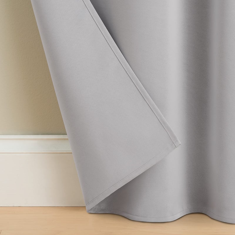 ECLIPSE Bradford Waterproof Blackout Thermal Insulated Grommet Outdoor Curtain for Patio or Porch (1 Panel)  52 in x 84 in  Grey - Image 5